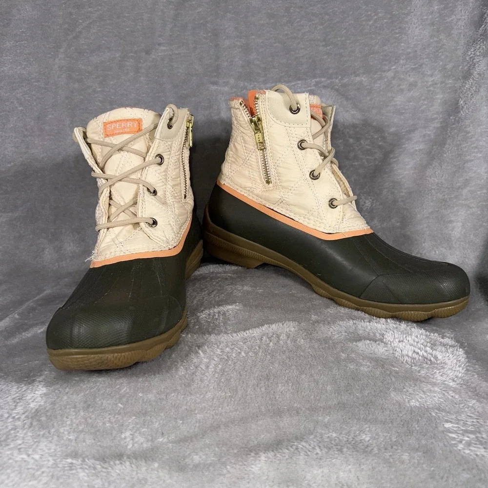 Sperry Syren Gulf Quilted Nylon‎ Pop Duck Boot Women's Microfleece Lined Size 10